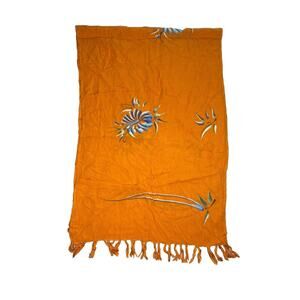 Paradise Lahaina Sarong Small Orange Floral 60”x20” Lightweight 100% Rayon